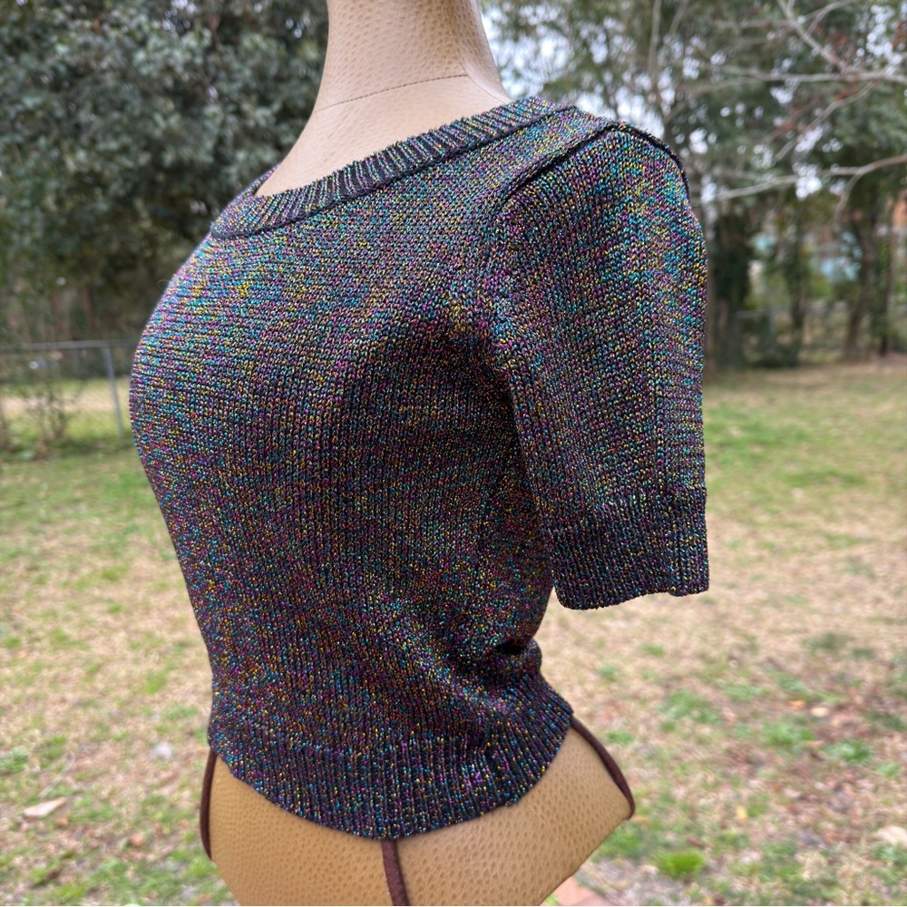 Debut Multicolor Short Sleeve Pullover Sweater - Picture 7 of 16